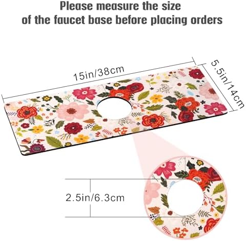 Sink Faucet Absorbing Mat, 2 Pack Drying Mat Around Faucet Sink Splash Guard Behind Faucet Sinkmat For Kitchen Bathroom Island Rv 15 * 5.5 Inch (38 * 14 cm) - Image 2