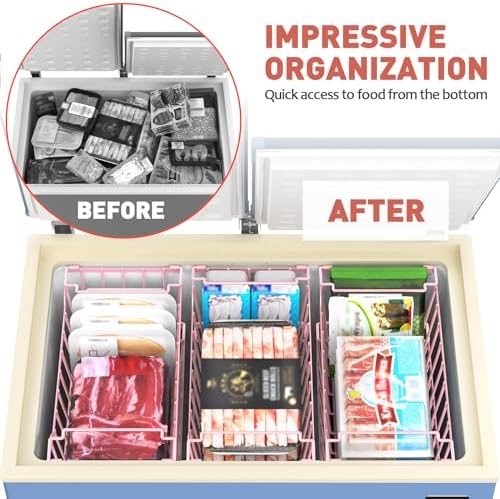 Goovilla Freezer Organizer Bins for 5-7 Cu.FT Chest Freezer, 8 Pack Pink - Image 4