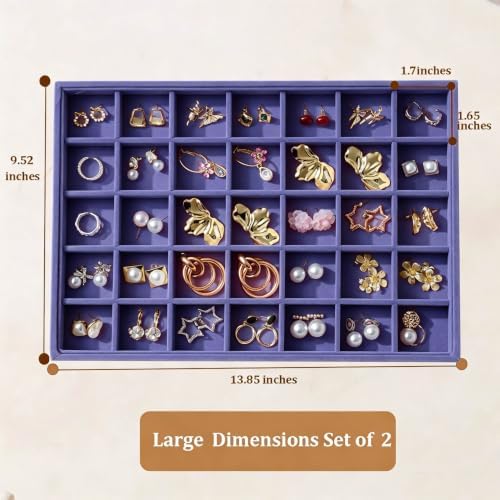 Large Velvet Jewelry Tray Display Drawer Inserts 2 Pack - Image 5