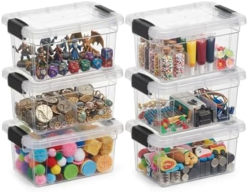 Superio 1.85 Quart Clear Plastic Storage Boxes with Lids, Stackable Organizer Containers, BPA-Free Storage Bins for Home, Office, School & Dorm, 6 Pack by Superio
