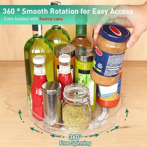 Optish 2 Pack Large Lazy Susan Organizer for Cabinet, Non-Skid, 10.7" - Image 2