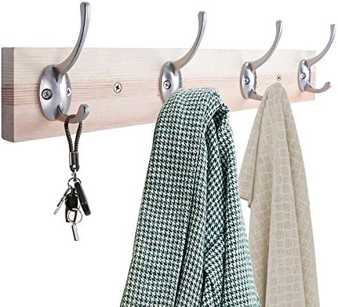 IBosins 12 Pack Silvery Double Coat Hooks Wall Mounted with 24 Screws - Image 5