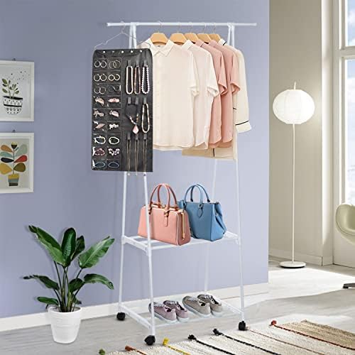 BB Brotrade Hanging Jewelry Organizer,Accessories Organizer,56 Pocket Organizer for Holding Jewelries (Black-56 Pockets) - Image 4