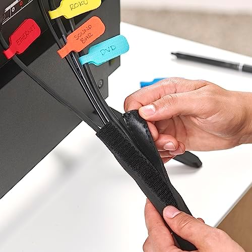 Wrap-It Storage Hook and Loop Cable Sleeve, Black, 48", 2-Pack - Image 7