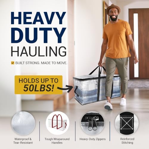 Reli. Moving Bags Heavy Duty (2 Pack) | Clear, Extra Large Totes - Image 3