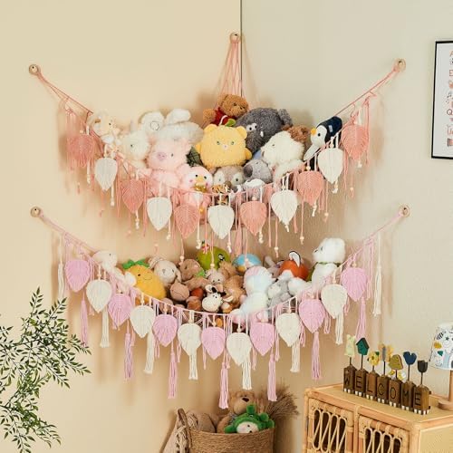 Pretty Jolly Stuffed Animal Hammock with Leaf Beads and Tassels - Image 6