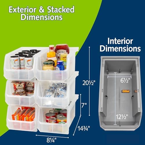 ReadySpace Large Stackable Plastic Storage Bins, 6-Pack, Clear - Image 3