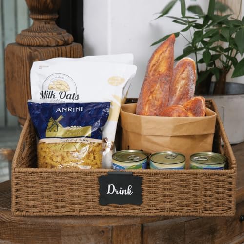 Pantry Baskets for Organizing,Wicker Storage organizers,3Pack,Brown - Image 7