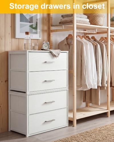 Fixwal Closet Drawers for Clothes, 2 Pack, 4 Drawers Stackable, 21.2" Wide - Image 3