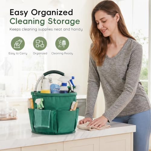 Cleaning Caddy with Handle,Cleaning Supplies Organizer Bucket - Image 2