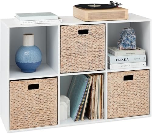 Best Choice Products 6-Cube Storage Organizer, 13.5in Shelf Opening, Bookcase, Display Shelf, Customizable w/ 3 Removable Back Panels – White by BestChoiceProducts