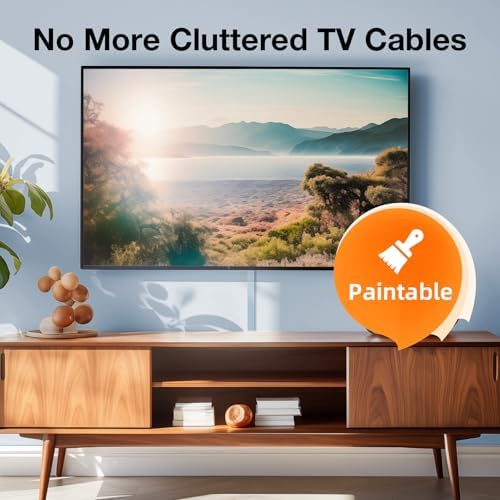 Delamu 157in Cord Hider, Cord Cover Wall Cable Management, Paintable Wire Cover for Cords, Cable Hider Raceway Kit, Cable Cover Concealer, Wire Hiders for TV on Wall, 10 X L15.7 W1.18 H0.6in, Black - Image 6