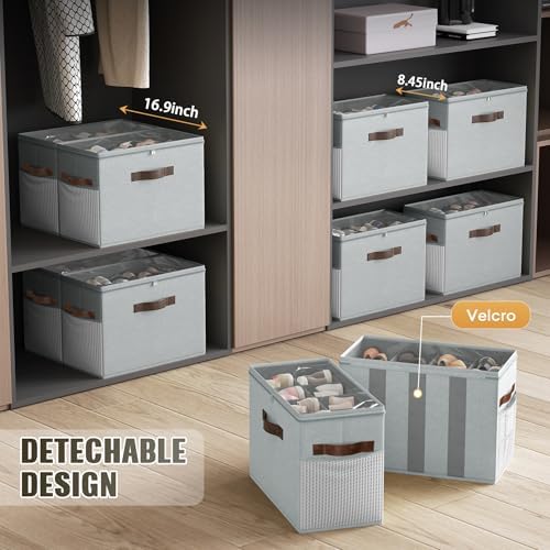2 Pack Shoe Organizer for Closet, Foldable Shoe Storage with Adjustable - Image 5