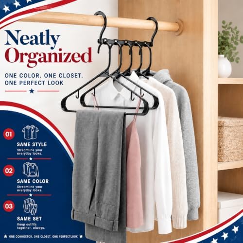 HOUSE DAY 6 Pack Magic Hangers and 50 Pack Plastic Hangers, Hangers Set - Image 4