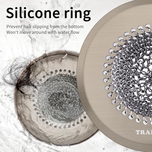 Reversible Shower Drain Hair Catcher, Prevent Clogging Bathtub Drain Cover, Fast Drainage & Easy Clean Tub Drain Hair Catcher for Regular & Pop-up Drain (Brown) - Image 3
