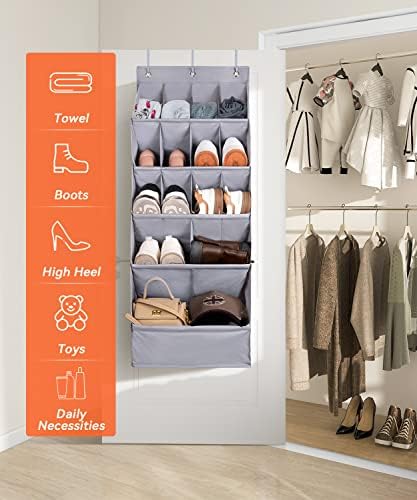 1 Pack Over-the-Door-Shoe-Organizers,Hanging Organizers with Large Pocket - Image 2