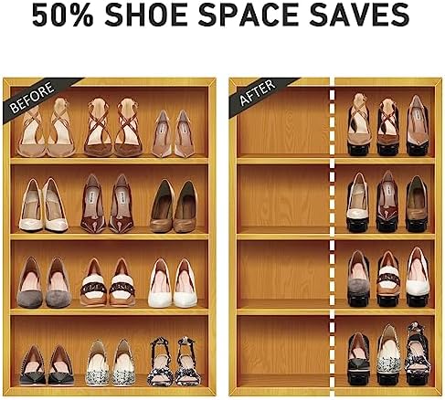 NVGSN Shoe Slot Organizer for Closet 20 Pack,Storage Space Saver 50%, Black - Image 2
