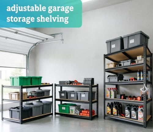 5-Tier Garage Storage Shelving, 72"x40"x20" Heavy Duty Metal Shelf Rack - Image 7