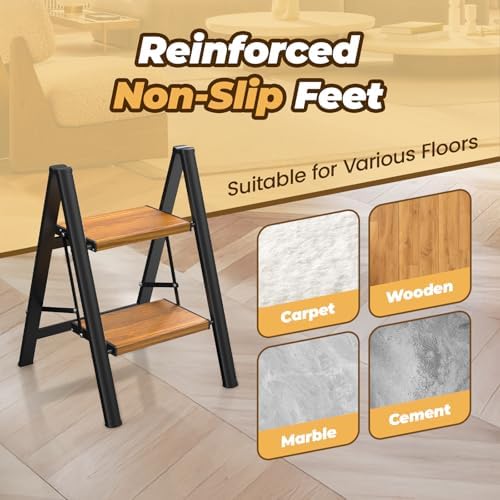 HBTower Step Ladder, Lightweight Aluminum Folding Step Stool - Image 4