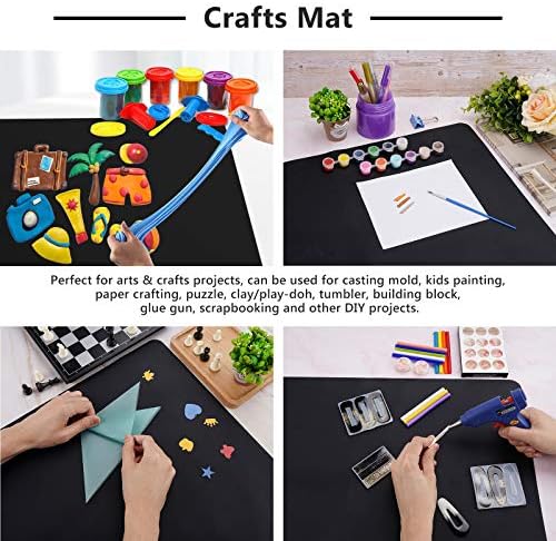 Gartful Silicone Sheets for Crafts, 3PCS Resin Jewelry Casting Molds Mats, Multipurpose Table Cover Placemat, Counter Top Protector Pad, Nonskid Nonstick, Black(15.7 x 11.8 inches) - Image 5