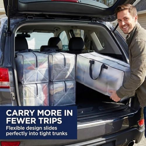 BOX USA 6-Pack Moving Bags with Strong Handles & Zippers - Heavy Duty Extra Large Packing Bags for Storage, Moving Boxes, Dorm & College Supplies, Clear - Image 4