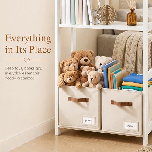 Storage Cubes 8 Pack, 13 Inch Fabric Storage Cubes Organizer Bins with Labels, Odor-Free & Sturdy PP Structure, Cubby Baskets for Closet, Shelves, Toys & Nursery (Beige) - Image 7