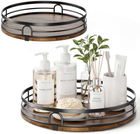 2 Pack 10" 12" Lazy Susan Turntable Organizer for Table Top by Pantasia