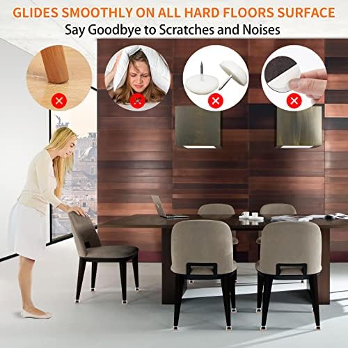 Ezprotekt 16 Pcs Rectangle Clear Silicone Chair Leg Floor Protectors with Felt, Rectangle Felt Furniture Leg Caps, Table Leg Covers Cups, Anti- Scratches and No Noise (Fit L :1.3-1.7", W: 0.9-1.2") - Image 3