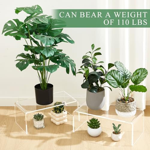 RattanView 2 Pcs 16 Inch Large Clear Acrylic Shelf Riser, 8mm Thick - Image 3