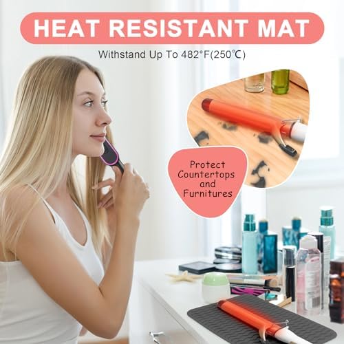 Suafrnut Plus Size Silicone Heat Resistant Mat for Hair Tools(12" x 9") - Image 2