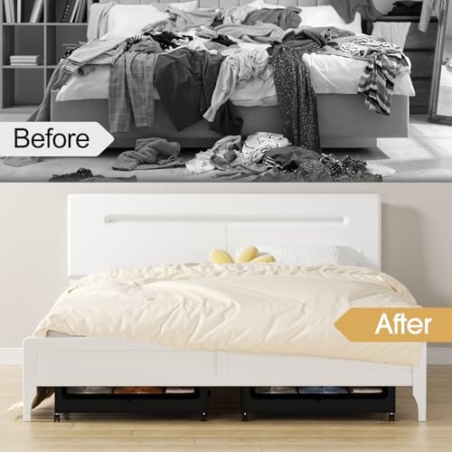 Yecaye 60L Under Bed Storage with Wheels, 4 Pack, Black - Image 7