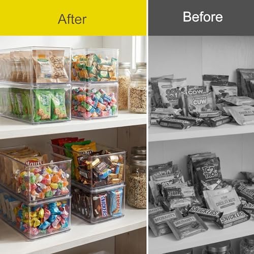 Hudgan 4 Clear Pantry Organizer Bins for Kitchen Drawer, Refrigerator - Image 4