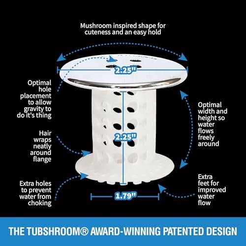 TubShroom Bathtub Drain Protector and Hair Catcher - 2 Pack, Chrome - Fits 1.5" - 1.75" Bathtub and Shower Drains - Image 4