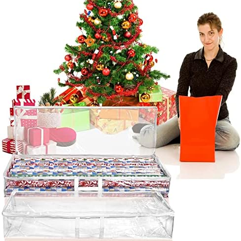 ProPik Wrapping Paper Storage Containers | Gift Wrap Organizer Under Bed 41”x14”x6” Fits 18-24 Rolls Fit Up to 40” Long Roll Wrap Storage Box Holder for Ribbon Bows and Accessories 2 Pack (White) - Image 6