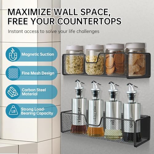 2 pack Magnetic Basket Organizer Holder for Fridge Magnetic Shelf Magnetic Storage Bin Box Containers for Refrigerator Whiteboard Classroom Magnetic Organizer - Image 4