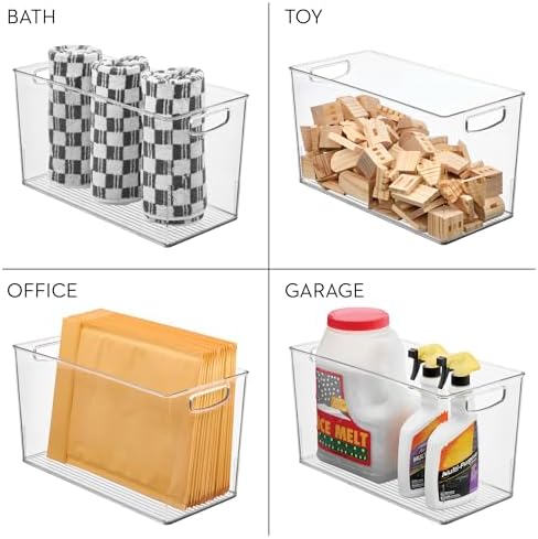 iDesign Plastic Storage Bin with Handles, Set of 2, Clear - Image 7