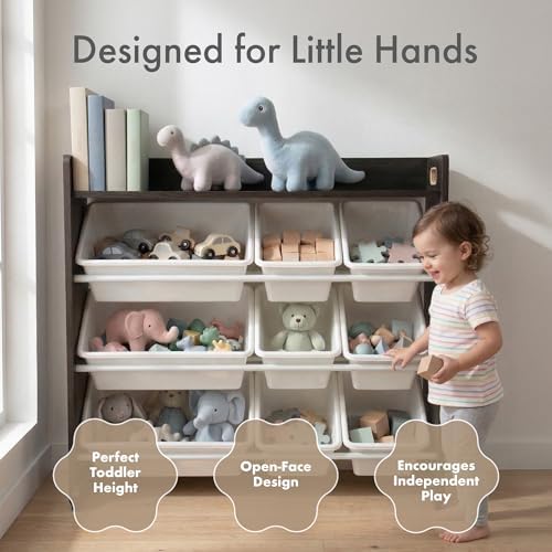 Humble Crew Kids Toy Organizer with Display Shelf, 9 Bins, 3 Tier Storage - Image 3