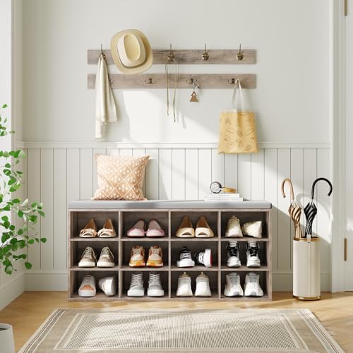 HOOBRO Shoe Storage Bench with Cushion, 39.4" L Entryway Bench - Image 2