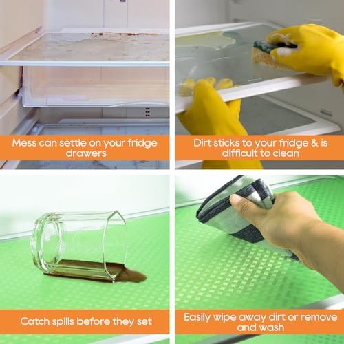 Shelf Liners for Kitchen Cabinets, Fridge Liner Green 11.8"× 59" - Image 5