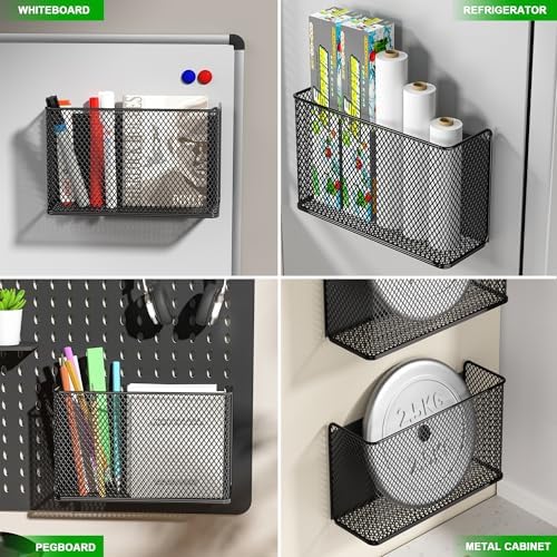 Magnetic Shelf Fridge Basket Bin for Washer Dryer Locker Whiteboard Cabinet - Image 4