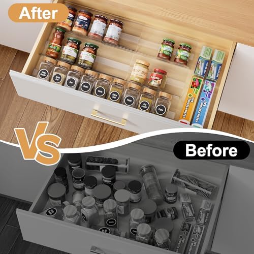 Spice Drawer Organizer Insert, 13"-26" Seasoning Organization, 6 Pcs - Image 3