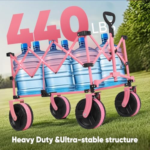 Sekey 220L Beach Wagon, 440 lb Capacity, Foldable, 8 in Wide Wheels - Image 3