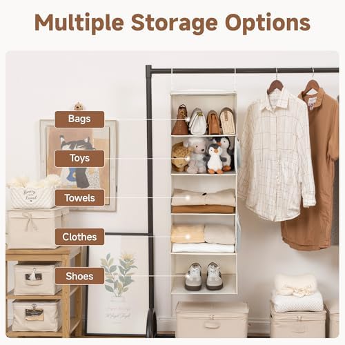 StorageWorks Hanging Closet Organizer for Small Closets, 5 Shelf - Image 5