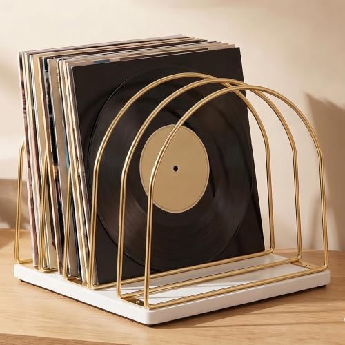 Wooden Vinyl Record Storage Holder, Gold by ToYourPreciousVinylRecord