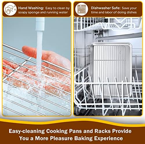 P&P CHEF Stainless Steel Baking Sheet with Rack Set for Cookie, 12.5 Inch - Image 7