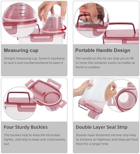 LEAWALK 3-5Lbs Airtight Small Dog Cat Pet Food Storage Container (3 Colors) - Image 3