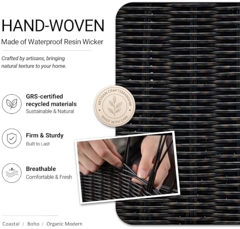 Pantry Baskets for Organizing,Wicker Storage Organizers,3Pack,Black - Image 2