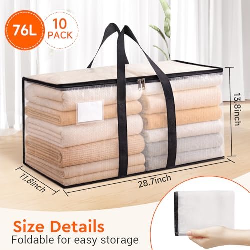 BlissTotes Moving Bags, 76L 10-Pack Storage Bags, Moving Boxes - Image 2