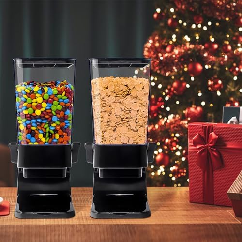Cereal Dispenser Countertop, 5L Kitchen Organization Cereal Containers Storage, Desktop Candy Dispenser Plastic Cereal Dispenser, Snack Containers Can Hold Granola, Dry Food, Grain (Black, 1Pc) - Image 5