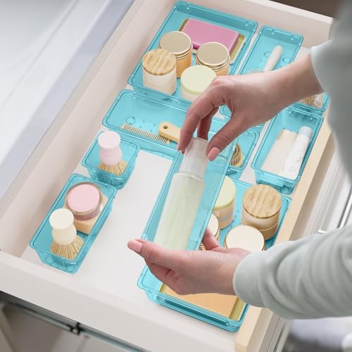 SpaceHacks 15 PCS Plastic Drawer Organizer Set, Drawer Storage Trays - Image 2